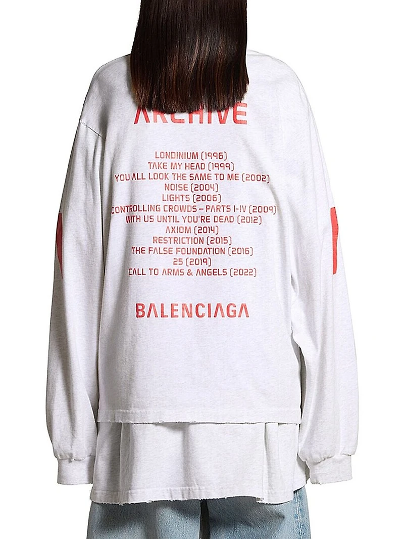 Balenciaga Music Archive Series Connected Long Sleeve T-shirt Medium Fit