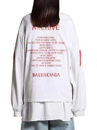 Balenciaga Music Archive Series Connected Long Sleeve T-shirt Medium Fit