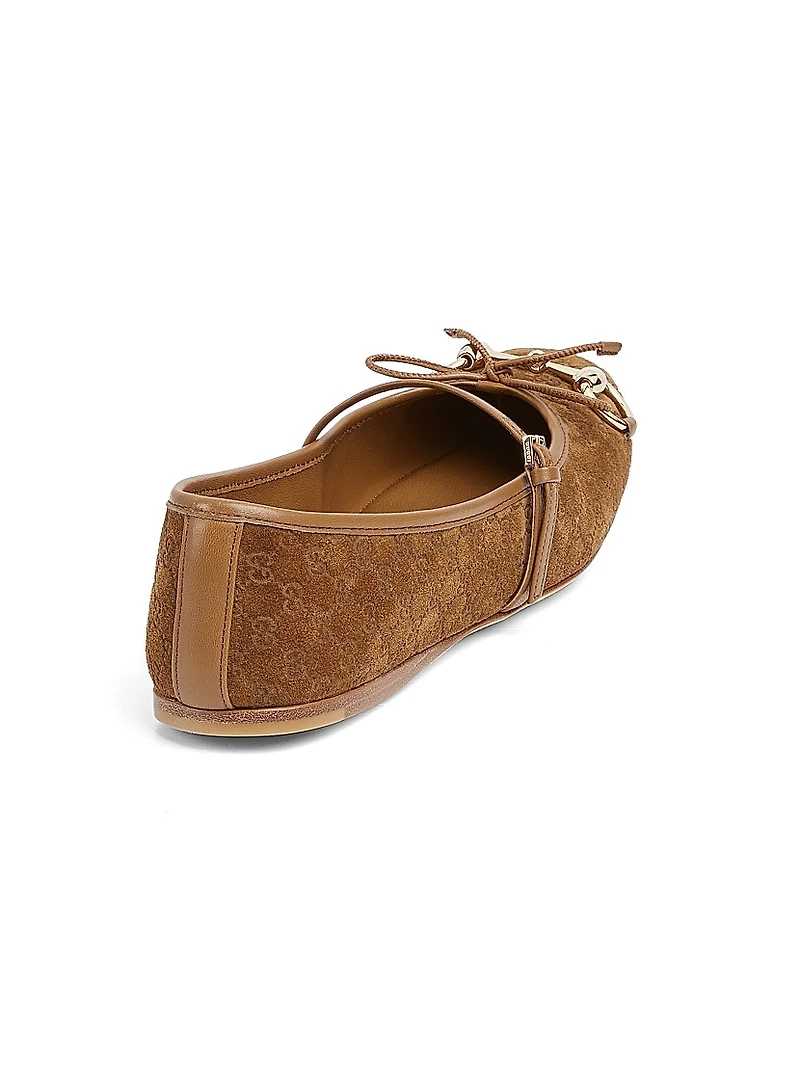 Horsebit Suede Ballet Flats