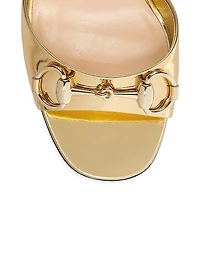 Lady Horsebit Metallic Leather Sandals