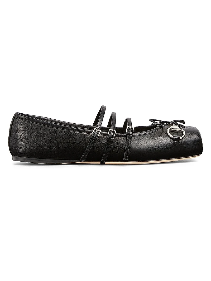 Horsebit Leather Ballet Flats