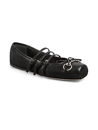 Horsebit Leather Ballet Flats