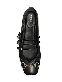 Horsebit Leather Ballet Flats