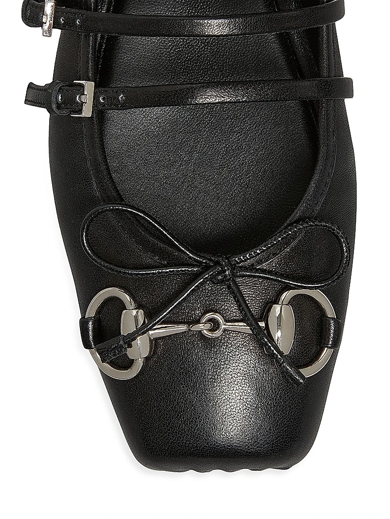 Horsebit Leather Ballet Flats