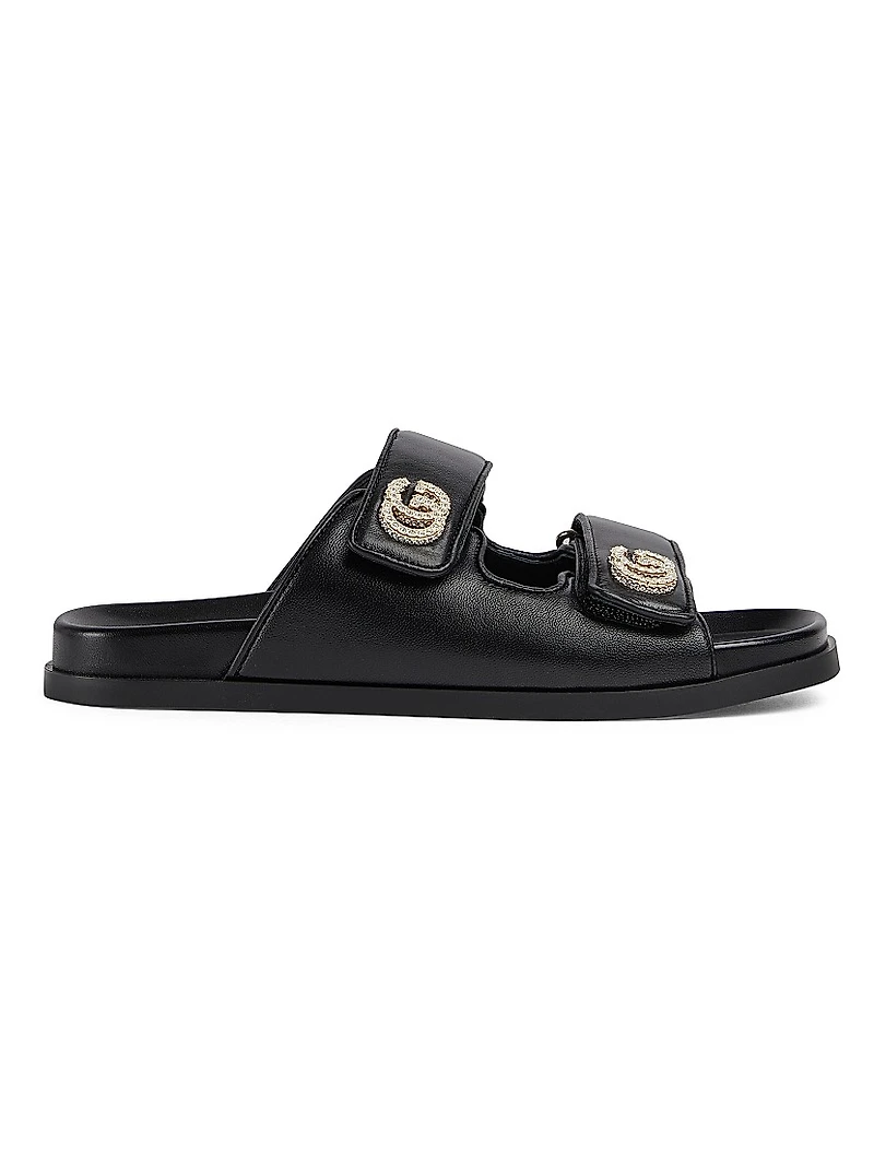Marmont Leather Flat Sandals