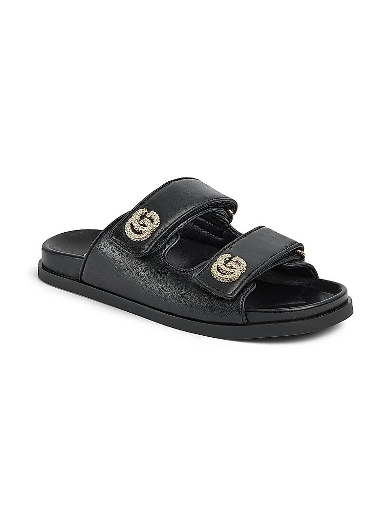 Marmont Leather Flat Sandals