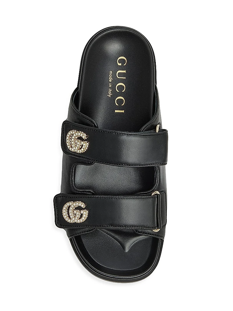 Marmont Leather Flat Sandals