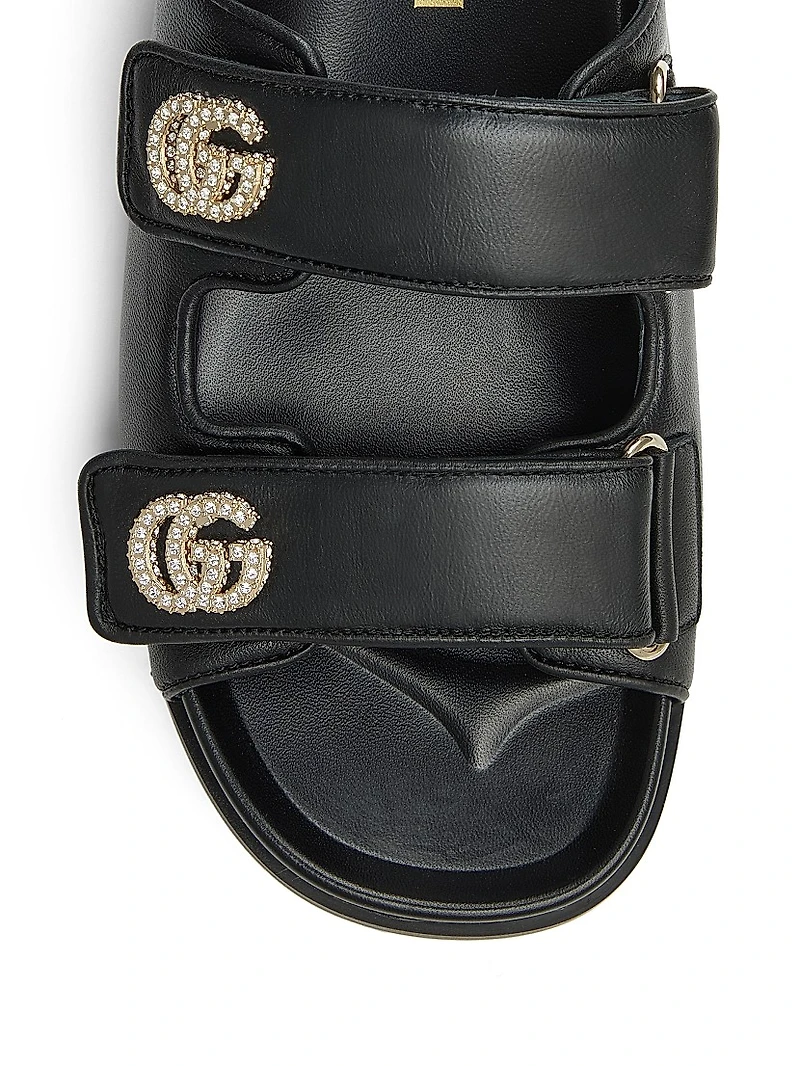 Marmont Leather Flat Sandals