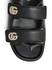 Marmont Leather Flat Sandals