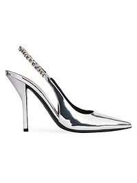 Signoria 100MM Metallic Leather Slingback Pumps