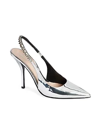 Signoria 100MM Metallic Leather Slingback Pumps
