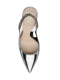 Signoria 100MM Metallic Leather Slingback Pumps