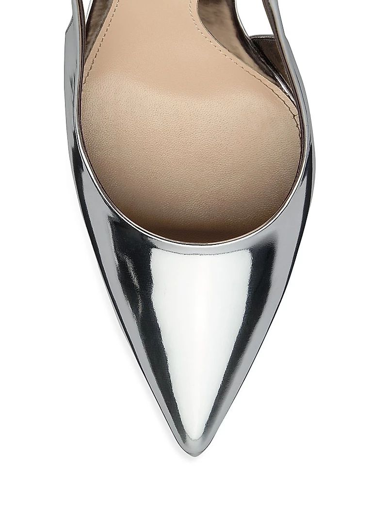 Signoria 100MM Metallic Leather Slingback Pumps