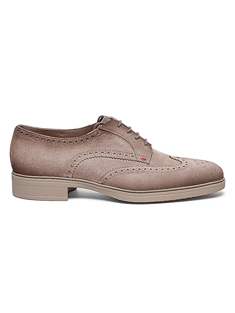 Easy Brogue Suede Dress Shoes