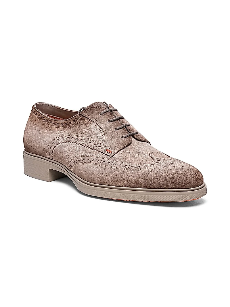 Easy Brogue Suede Dress Shoes