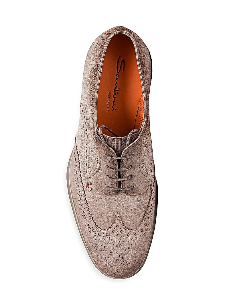 Easy Brogue Suede Dress Shoes