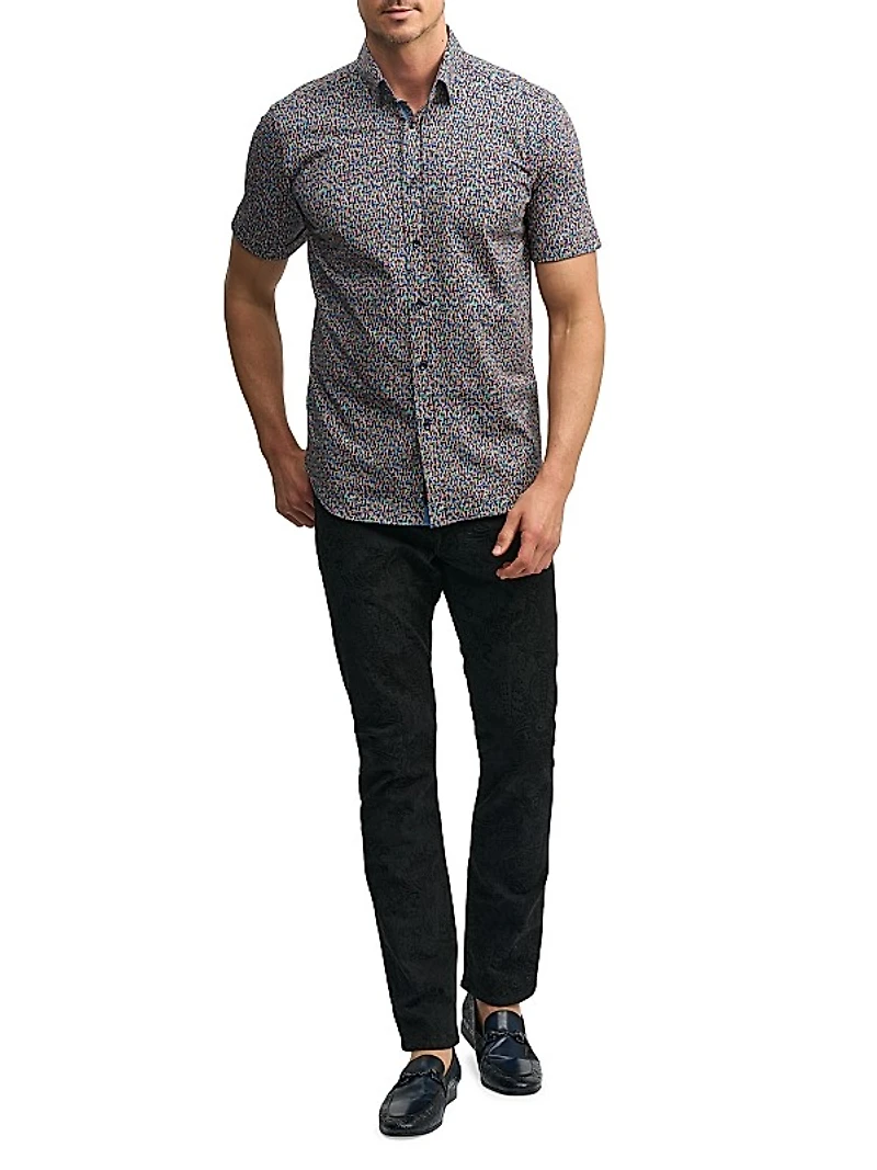 Ritter Printed Short-Sleeve Knit Shirt