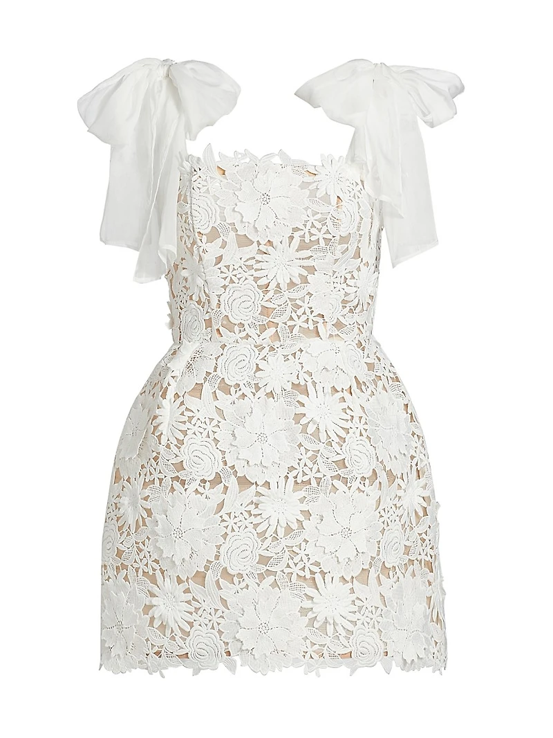 Maia Appliqué Lace Fit & Flare Minidress
