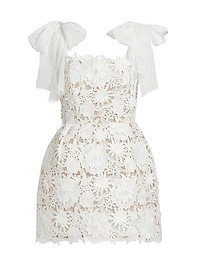 Maia Appliqué Lace Fit & Flare Minidress
