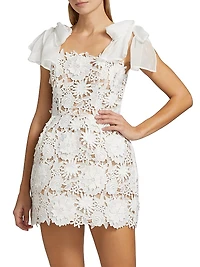 Maia Appliqué Lace Fit & Flare Minidress