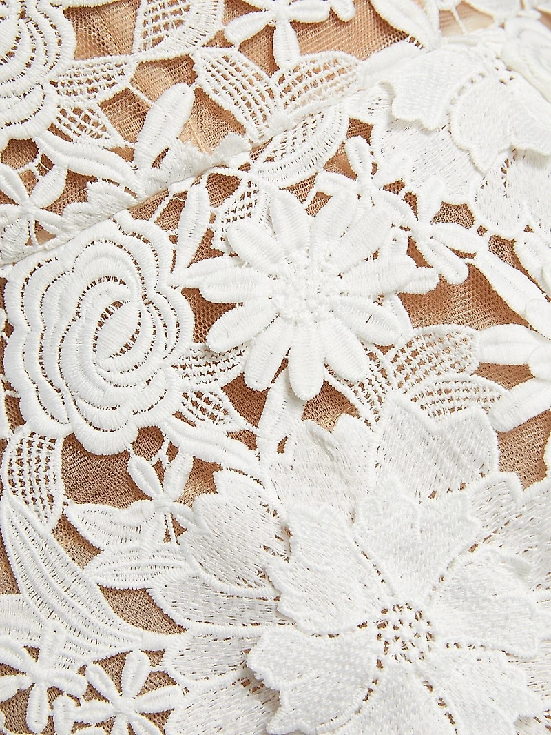 Maia Appliqué Lace Fit & Flare Minidress
