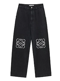 Anagram Denim Mid-Rise Baggy Jeans