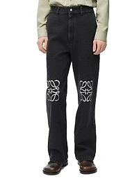 Anagram Denim Mid-Rise Baggy Jeans