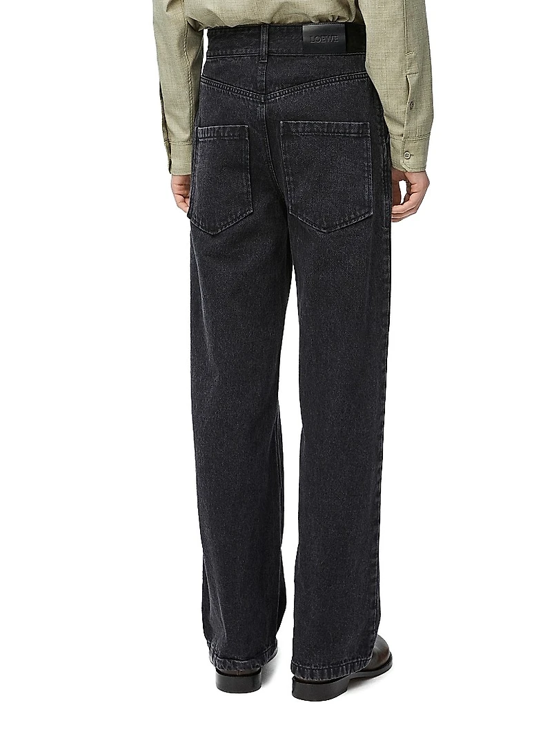 Anagram Denim Mid-Rise Baggy Jeans