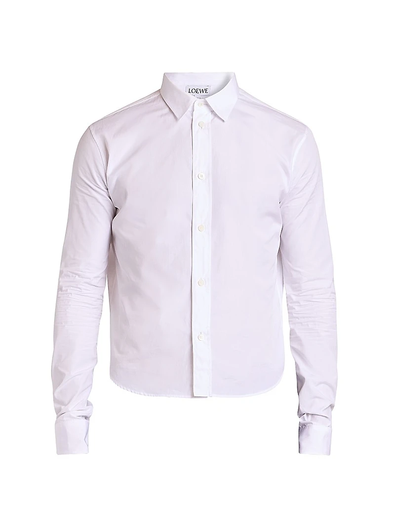 Cotton-Blend Button-Front Shirt