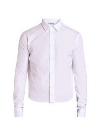 Cotton-Blend Button-Front Shirt