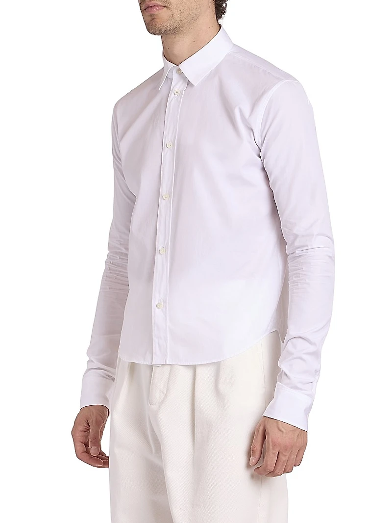Cotton-Blend Button-Front Shirt