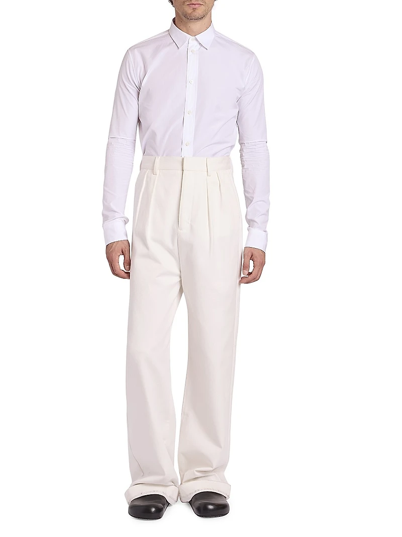 Cotton-Blend Button-Front Shirt