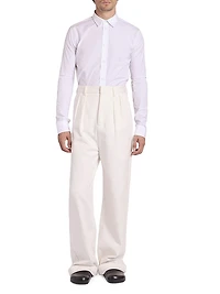 Cotton-Blend Button-Front Shirt