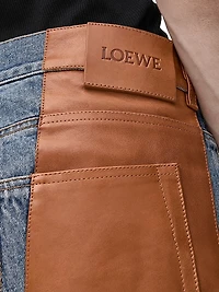 Leather Patch Straight-Leg Jeans