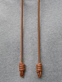 Leather Drawstring Relaxed-Fit Hoodie