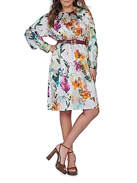 Natalia Stretch Silk Floral Dress