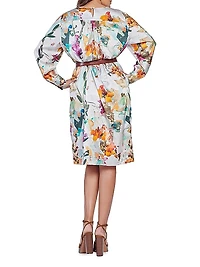 Natalia Stretch Silk Floral Dress