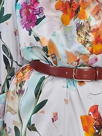 Natalia Stretch Silk Floral Dress