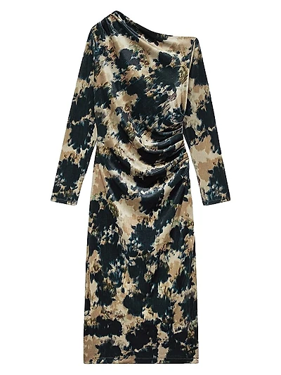 Briana Tie-Dye Velvet Maxi Dress