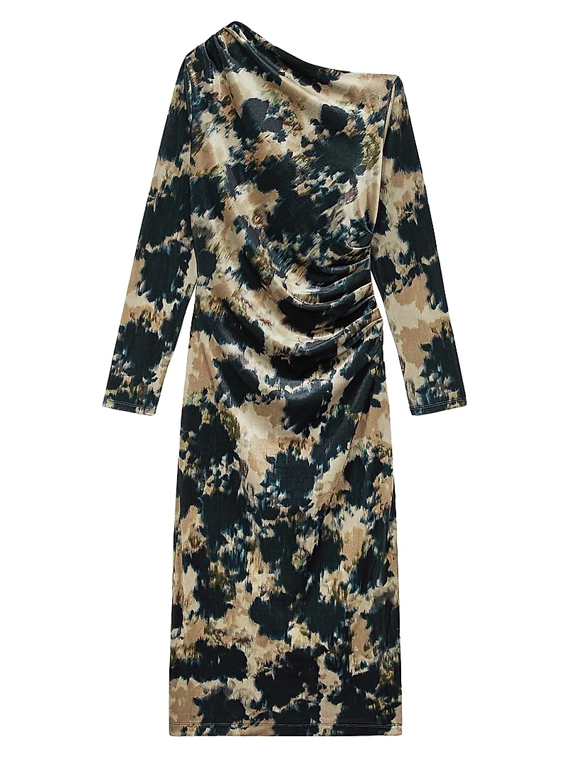 Briana Tie-Dye Velvet Maxi Dress