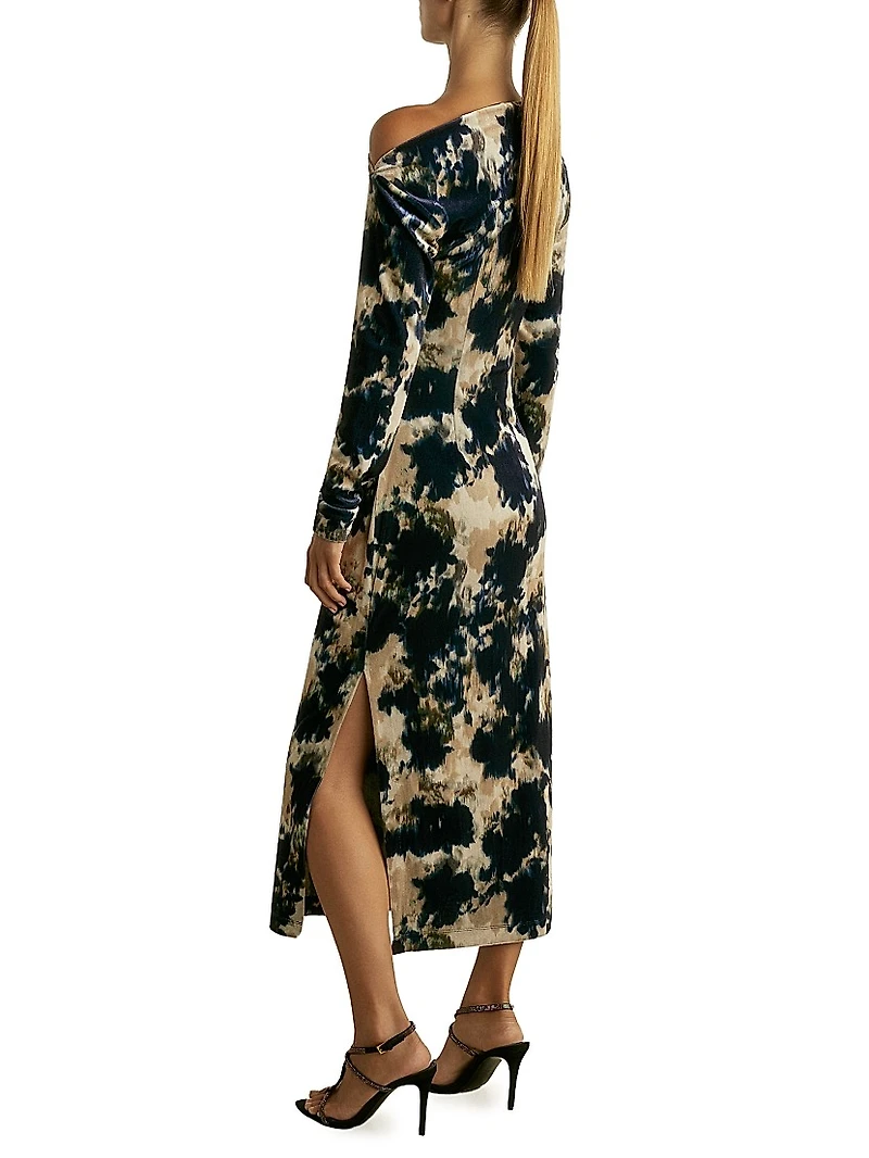 Briana Tie-Dye Velvet Maxi Dress