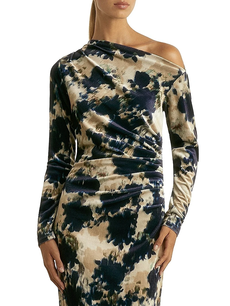 Briana Tie-Dye Velvet Maxi Dress