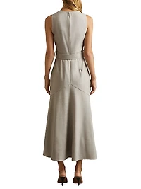 Danni Belted Wool-Blend Midi-Dress