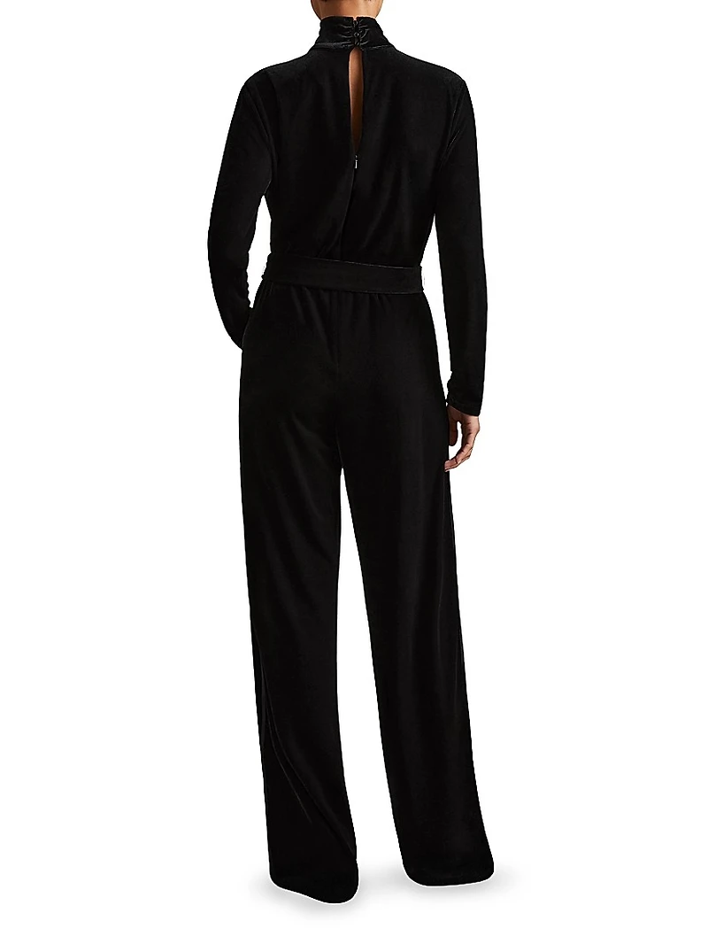 Vera Velvet Wrap Neck Jumpsuit