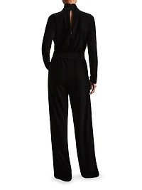 Vera Velvet Wrap Neck Jumpsuit