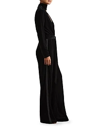 Vera Velvet Wrap Neck Jumpsuit