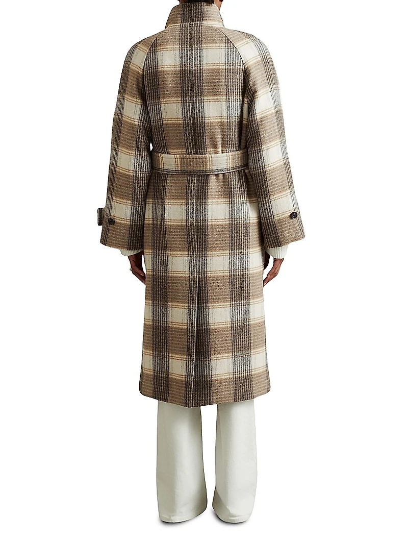 Piper Check Wool-Blend Coat