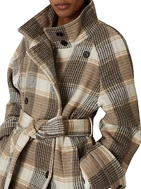 Piper Check Wool-Blend Coat