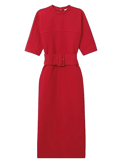 Naya Jersey Belted Midi-Dress