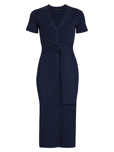 Agnes Short-Sleeve Cardi Midi-Dress